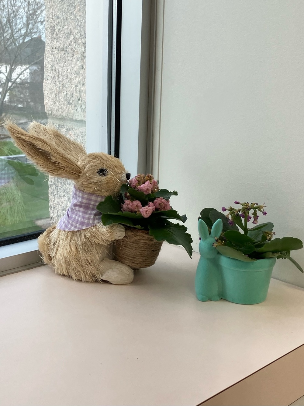 Assortment of 2 Decorative Bunny Planters